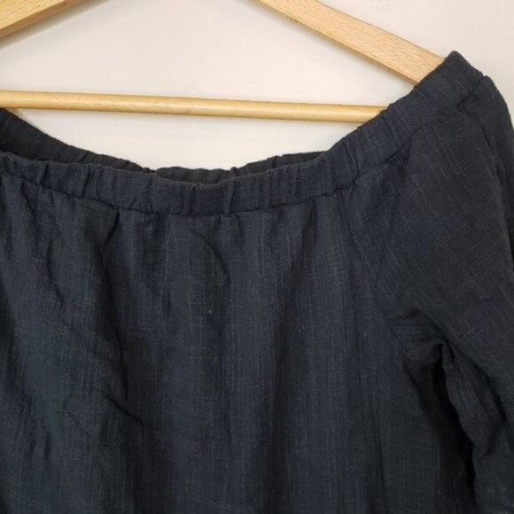 Mai Soli | Black Tie Sleeve Top Size Medium - Picture 5 of 6